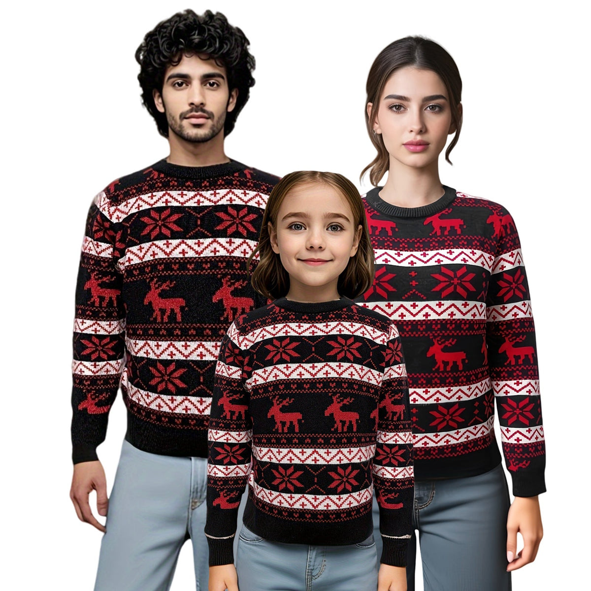 Women's Christmas Round Neck Loose Long Sleeves Sweater