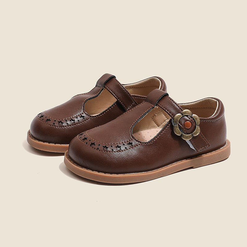Girls' Leather Shoes Genuine Leather Non-slip Princess Shoes