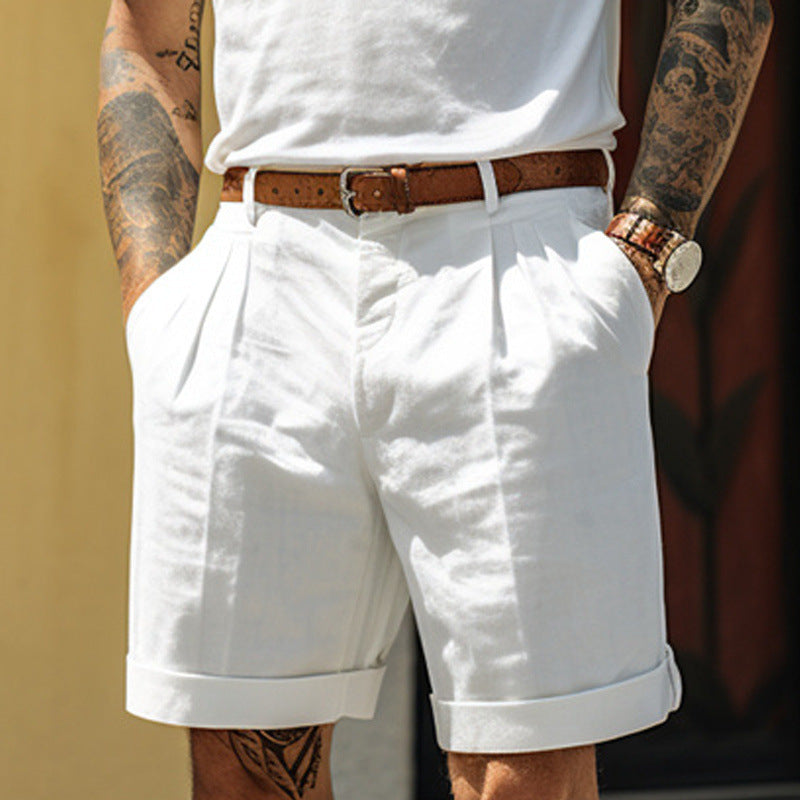 Men's Straight Leg Shorts With Pockets  Casual Dress Pants Loose Fit Summer Bottoms For Daily Wear Clothing