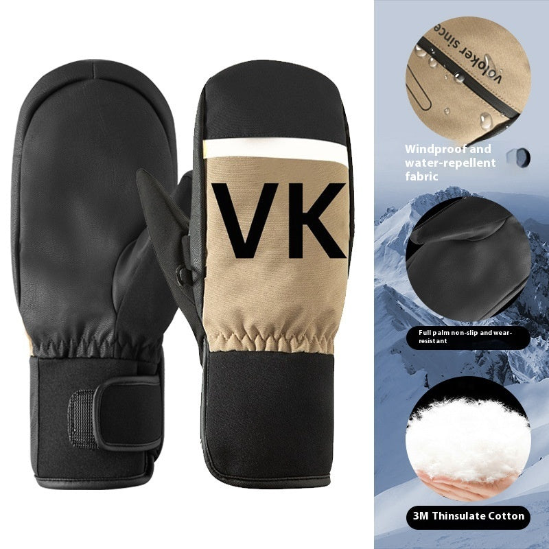 Warm With Velvet Windproof Waterproof Five Finger Touch Screen Gloves