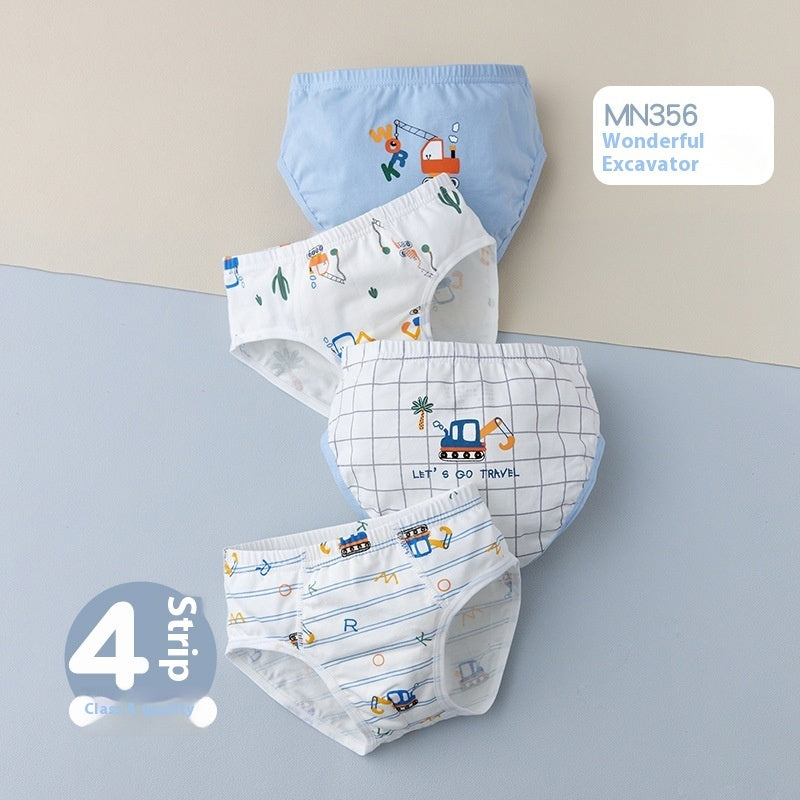 Children's Underwear Class A Pure Cotton Antibacterial Cartoon Boy
