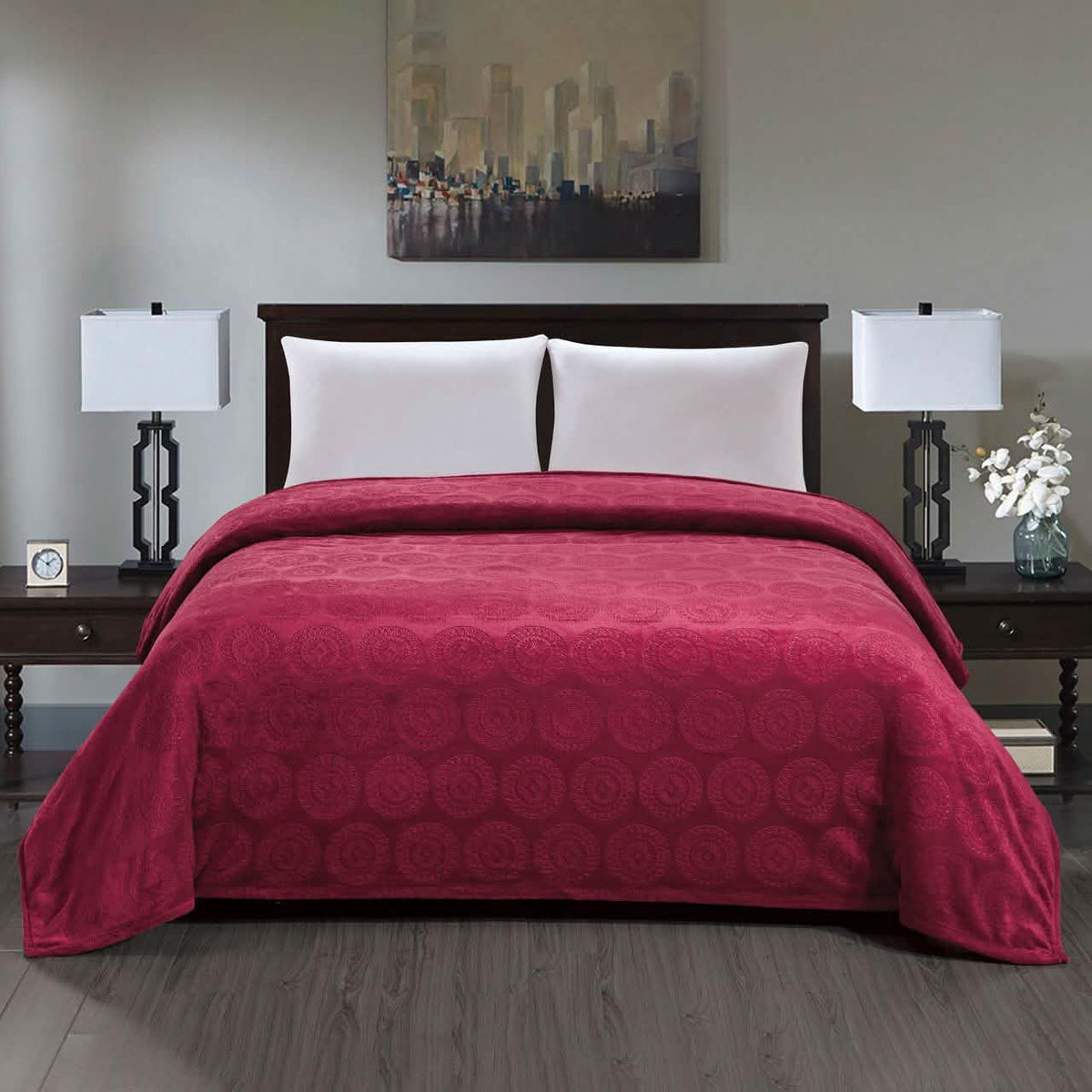 Caesar French Collection Flannel Fleece Blanket