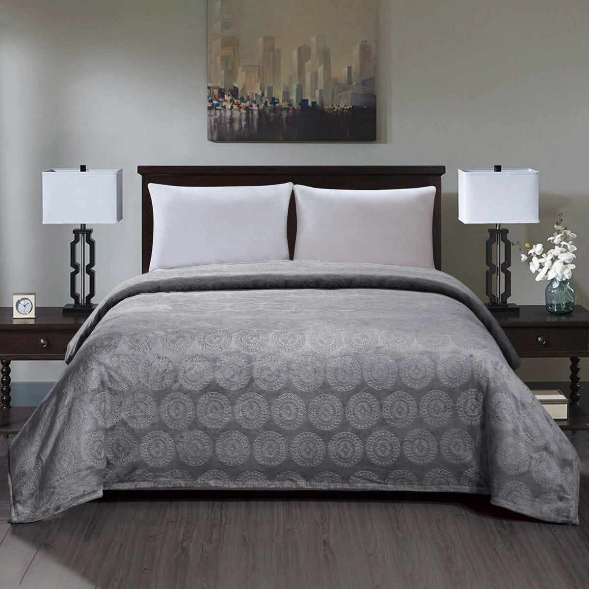 Caesar French Collection Flannel Fleece Blanket