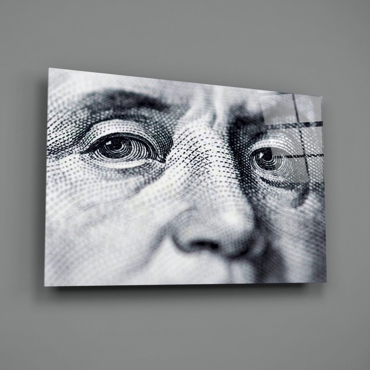 Banknote Portrait Eyes Glass Wall Art