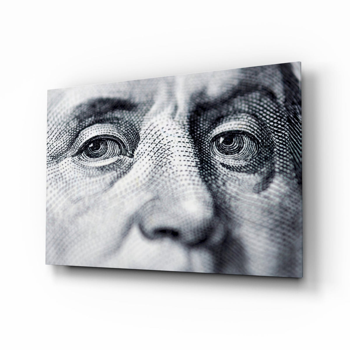 Banknote Portrait Eyes Glass Wall Art