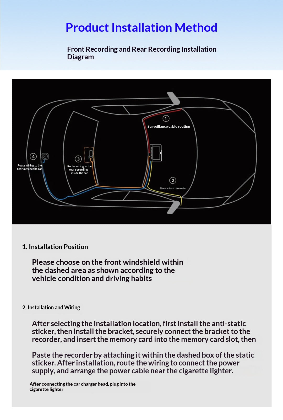 High-definition Car 4K Front And Rear Dual-recording In-vehicle Dashcam