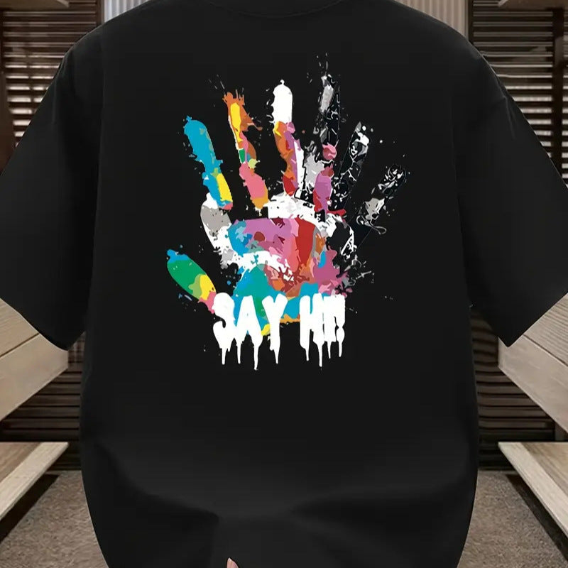Color-Block Fashion 3D-Printed Summer Mens T-Shirt