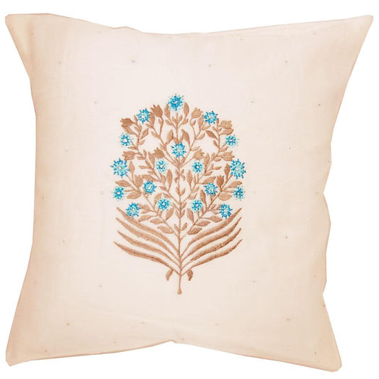 Chanderi Cotton Silk Cushion Cover Printed Floral Design