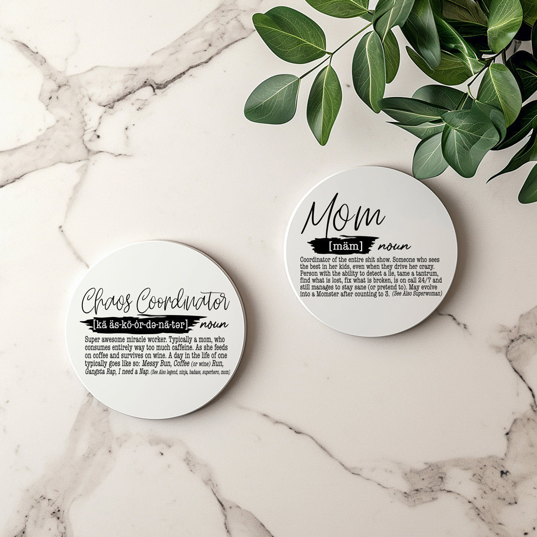 Adulting Coaster Gift Set 6 Pack Funny Quotes Coasters For Bar Countertop Decor And Display