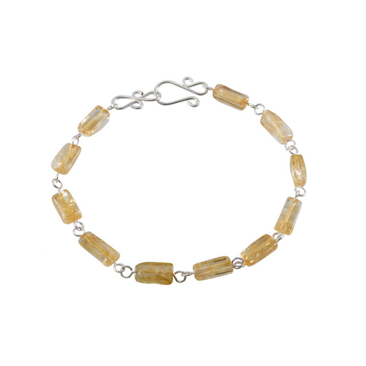 Citrine Sterling Silver Bracelet Natural Gemstone Handmade
