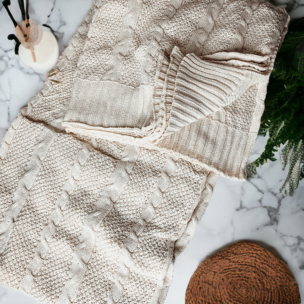 Claret Knit Sweater Throw Lightweight Cozy Blanket For Couch Bed