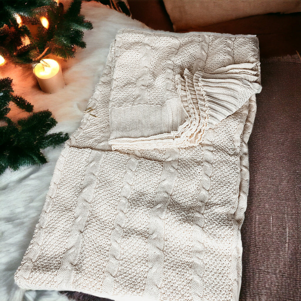 Claret Knit Sweater Throw Lightweight Cozy Blanket For Couch Bed