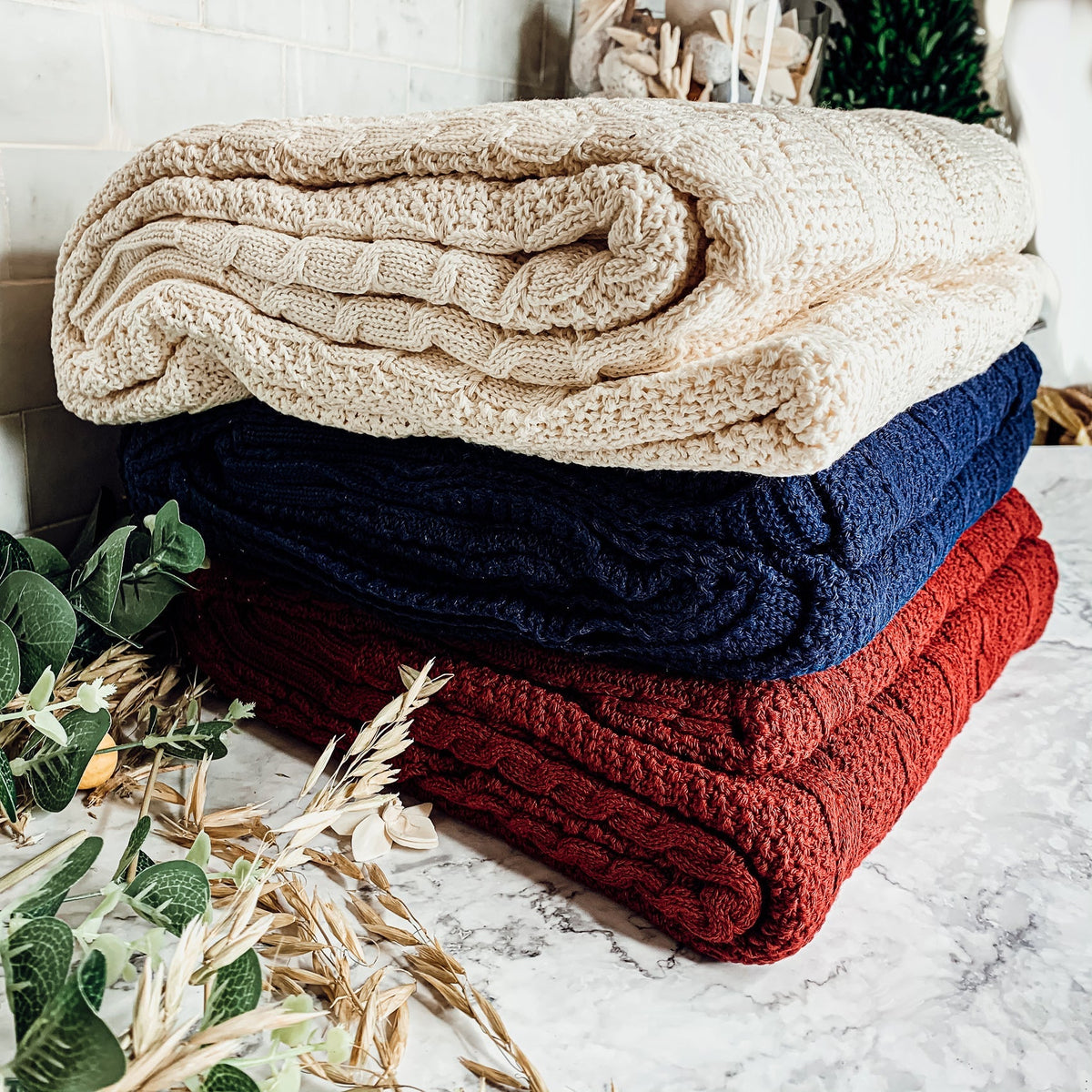 Claret Knit Sweater Throw Lightweight Cozy Blanket For Couch Bed