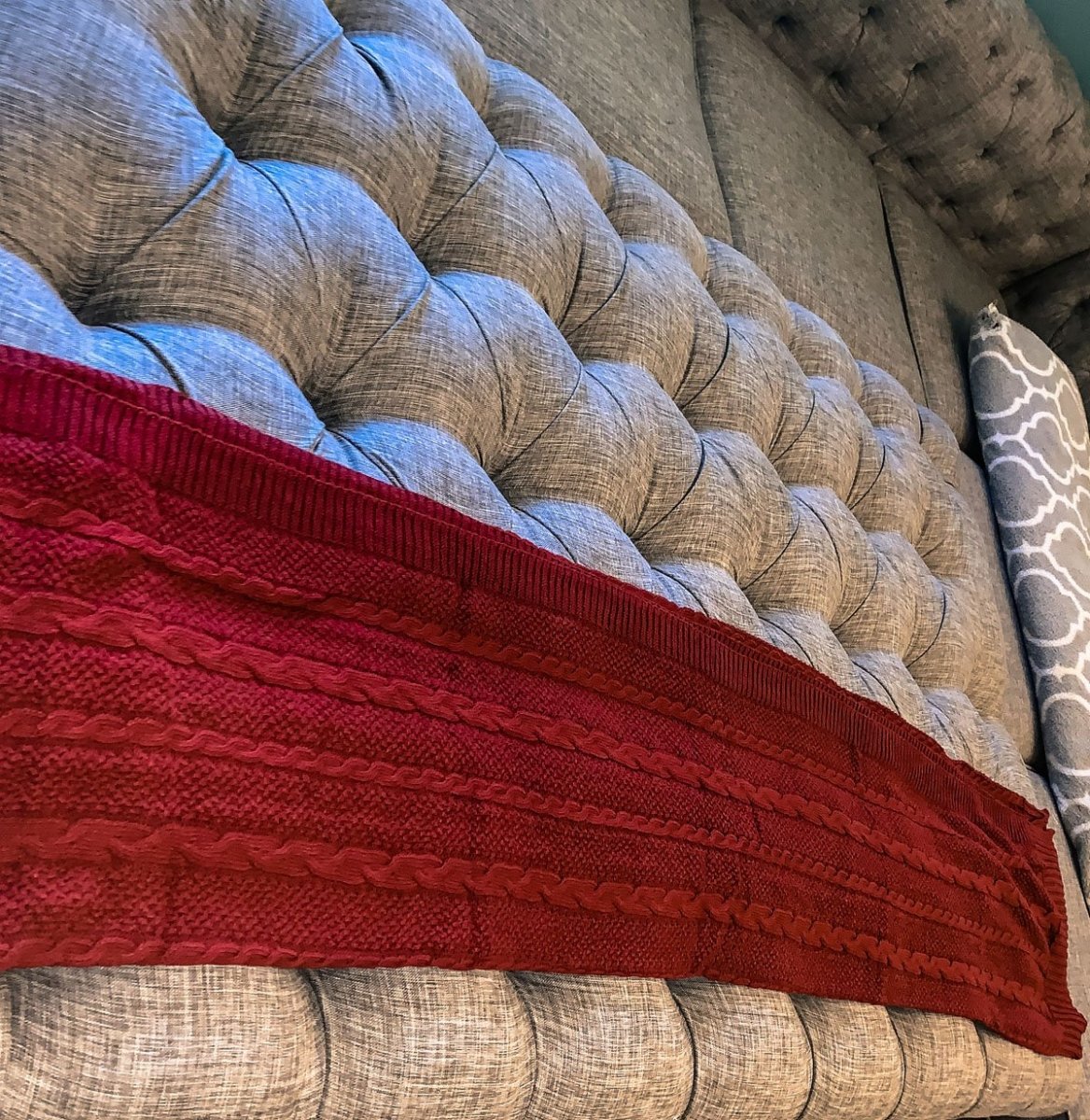 Claret Knit Sweater Throw Lightweight Cozy Blanket For Couch Bed