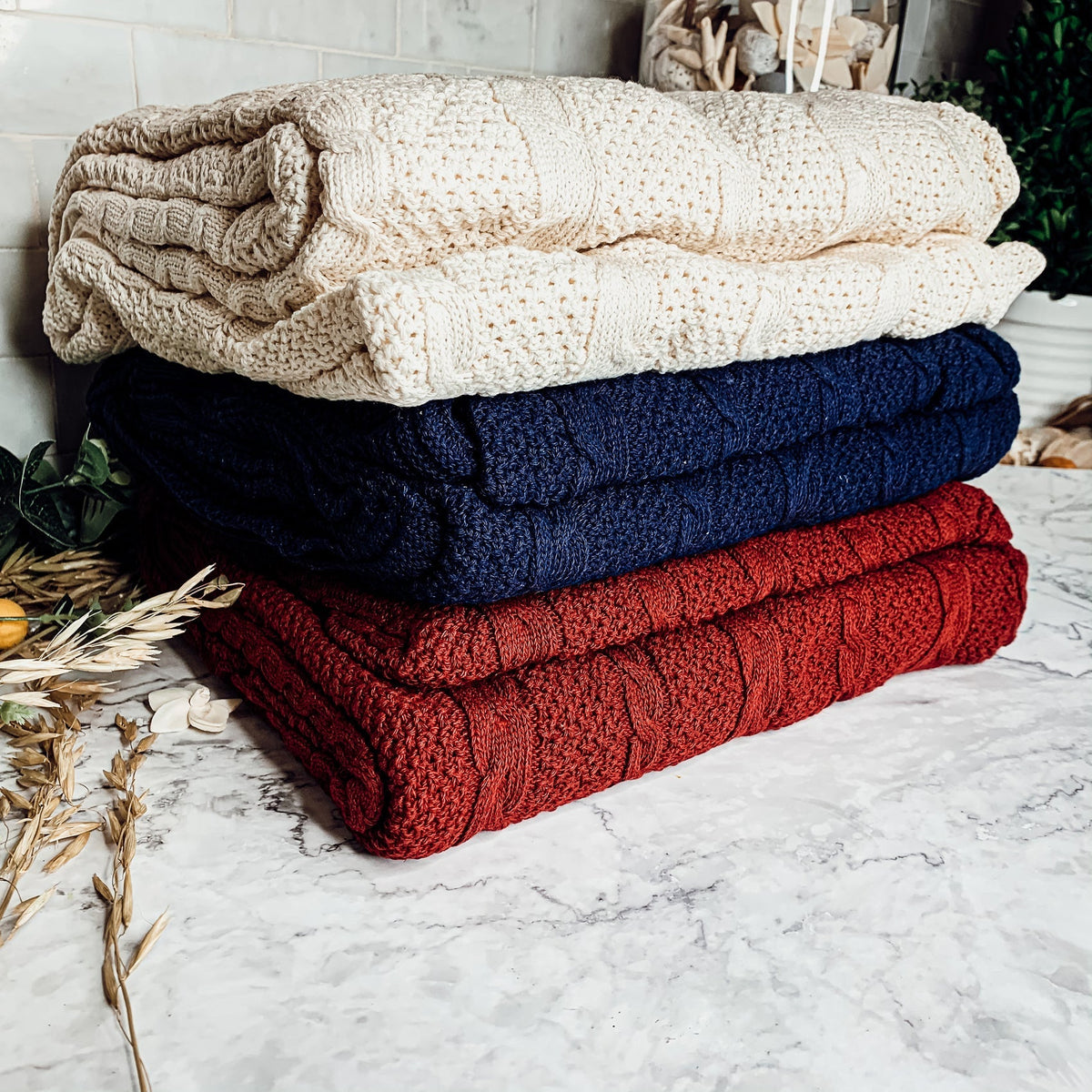 Claret Knit Sweater Throw Lightweight Cozy Blanket For Couch Bed