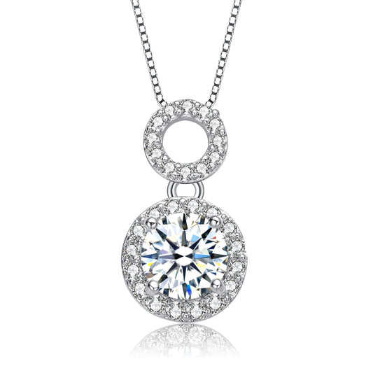 Clear Round Pendant Necklace