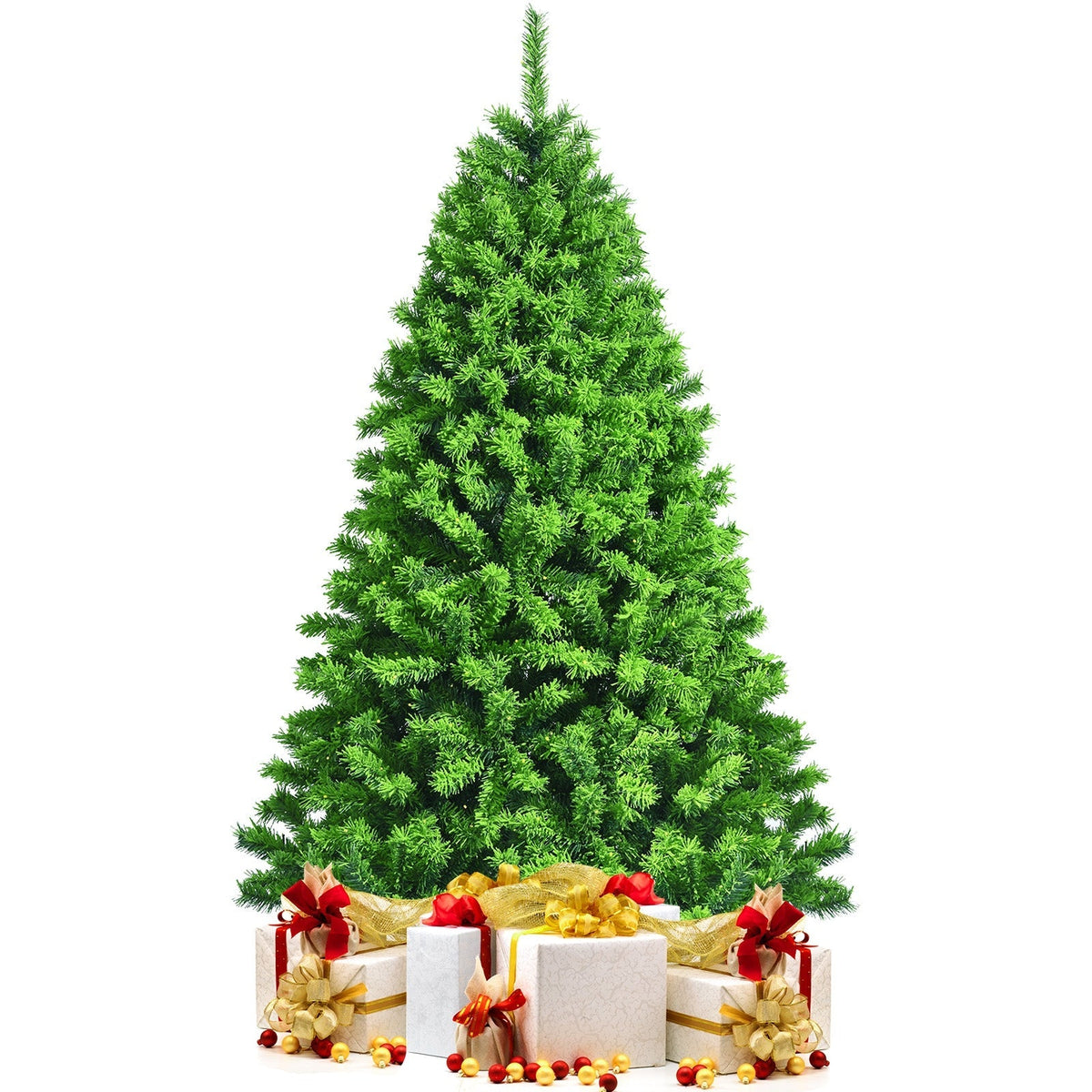 Snow Flocked Artificial Christmas Tree with Metal Stand