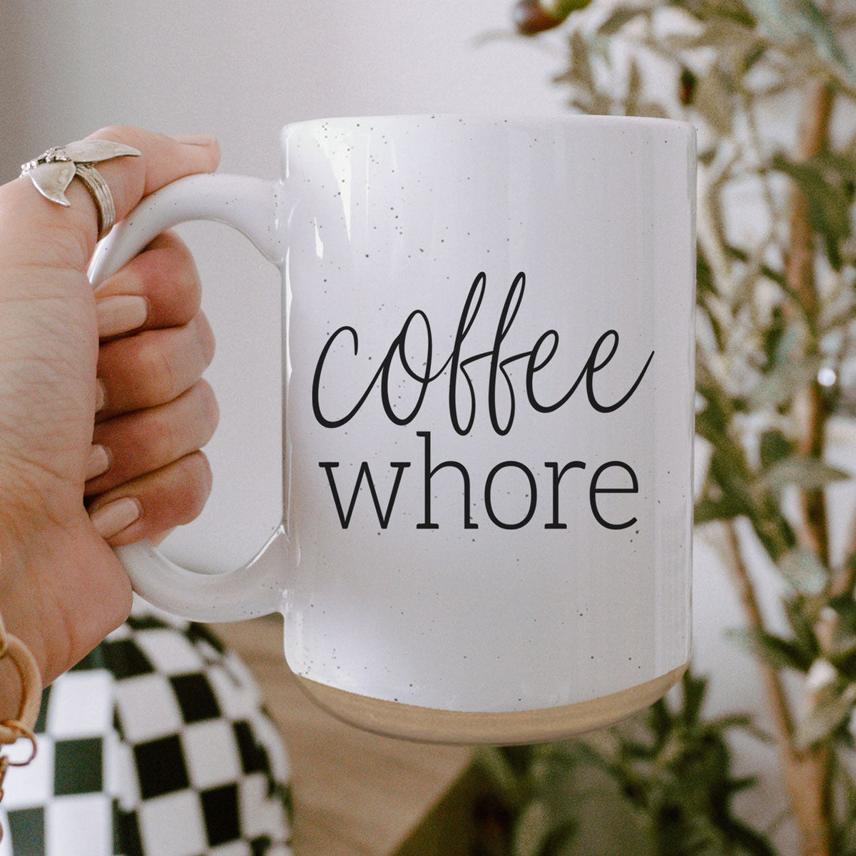 Coffee Whore 16oz Ceramic Coffee Mug - Large Funny Sass Morning Gift