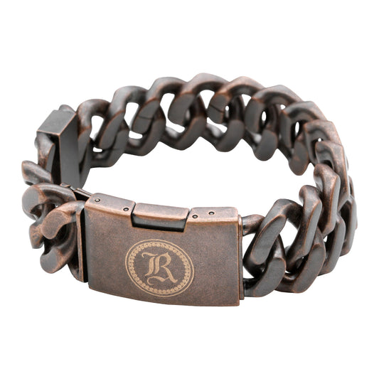 Copper ID Tag Bracelet Engravable Vintage Medical Unisex