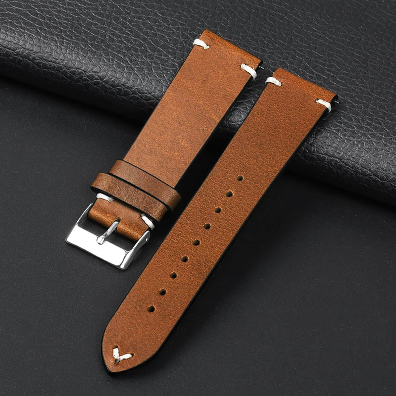 COROS Smartwatch Leather Band Quick Release Retro Oil Wax Calfskin 18/20/22mm