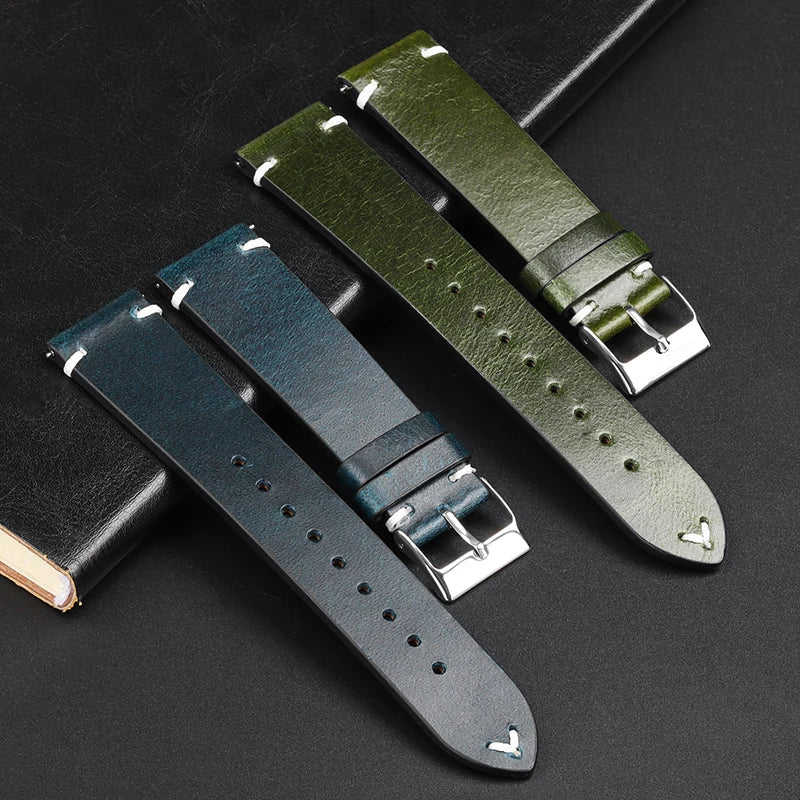 COROS Smartwatch Leather Band Quick Release Retro Oil Wax Calfskin 18/20/22mm