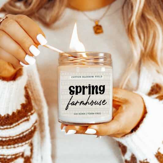 Cotton Blossom Soy Candle Fresh Lavender Cotton Spa Scent For Home