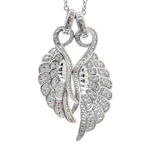 Couple Wings Necklace Sterling Silver Romantic Pendant