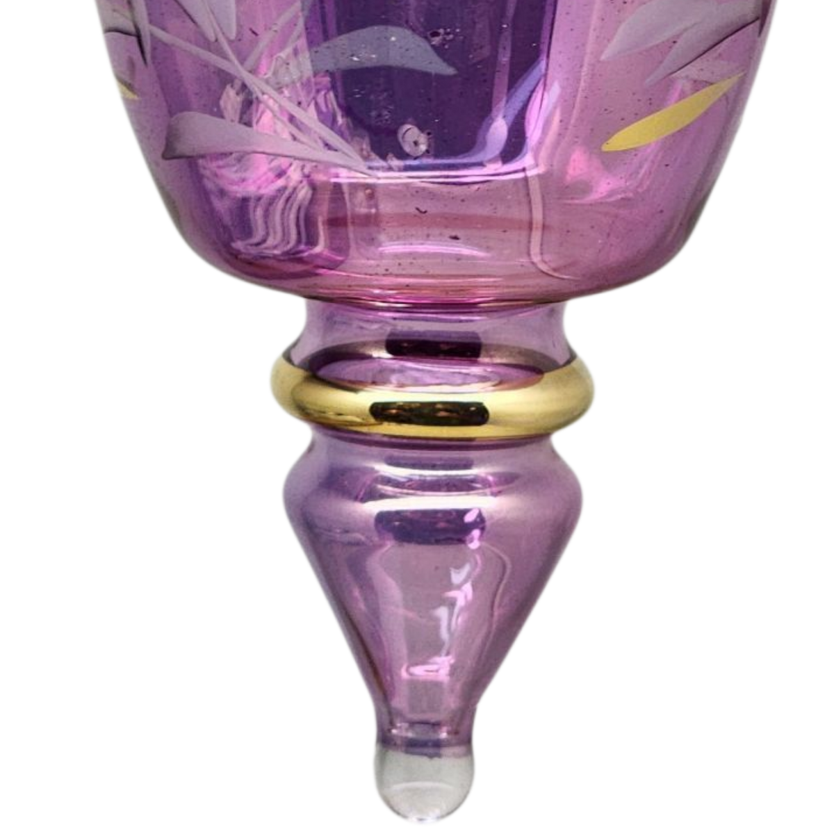 Double Pointed Blown Glass Box Ornament - Purple