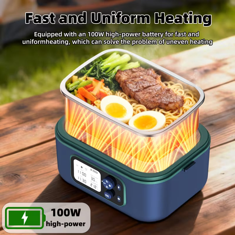 24000mAh Cordless Self-Heating Lunch Box with Schedule Timer