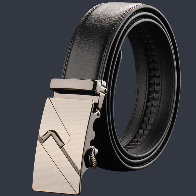 Mens Genuine Leather Belt With Automatic Buckle