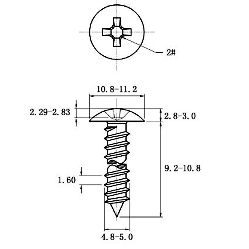 Stainless Steel Cross Big Head Self-tapping Screw Mushroom-shaped Haircut Round Head