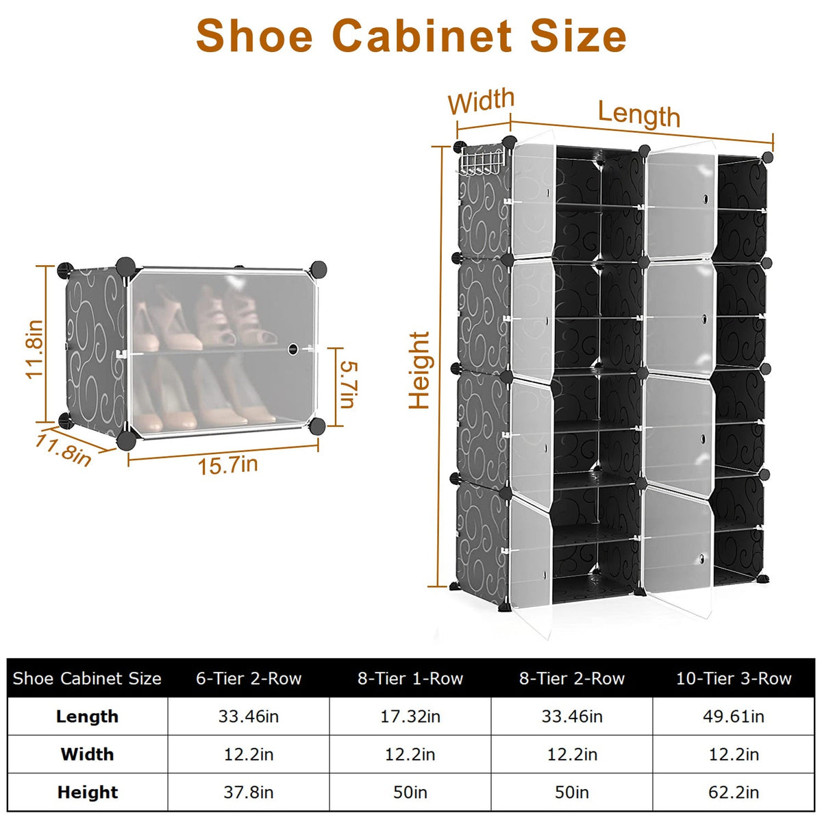 Shoe Rack Organizer: 10-Tier 3-Row Stackable Cabinet