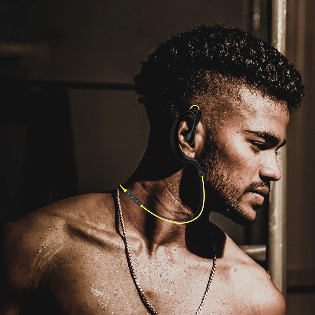 Wireless Headsets V4.1 Sport In-Ear Stereo Headphones Sweat-proof Neckband Earbuds w/Mic Deep Bass HiFi Earphones for Running Hiking Travel