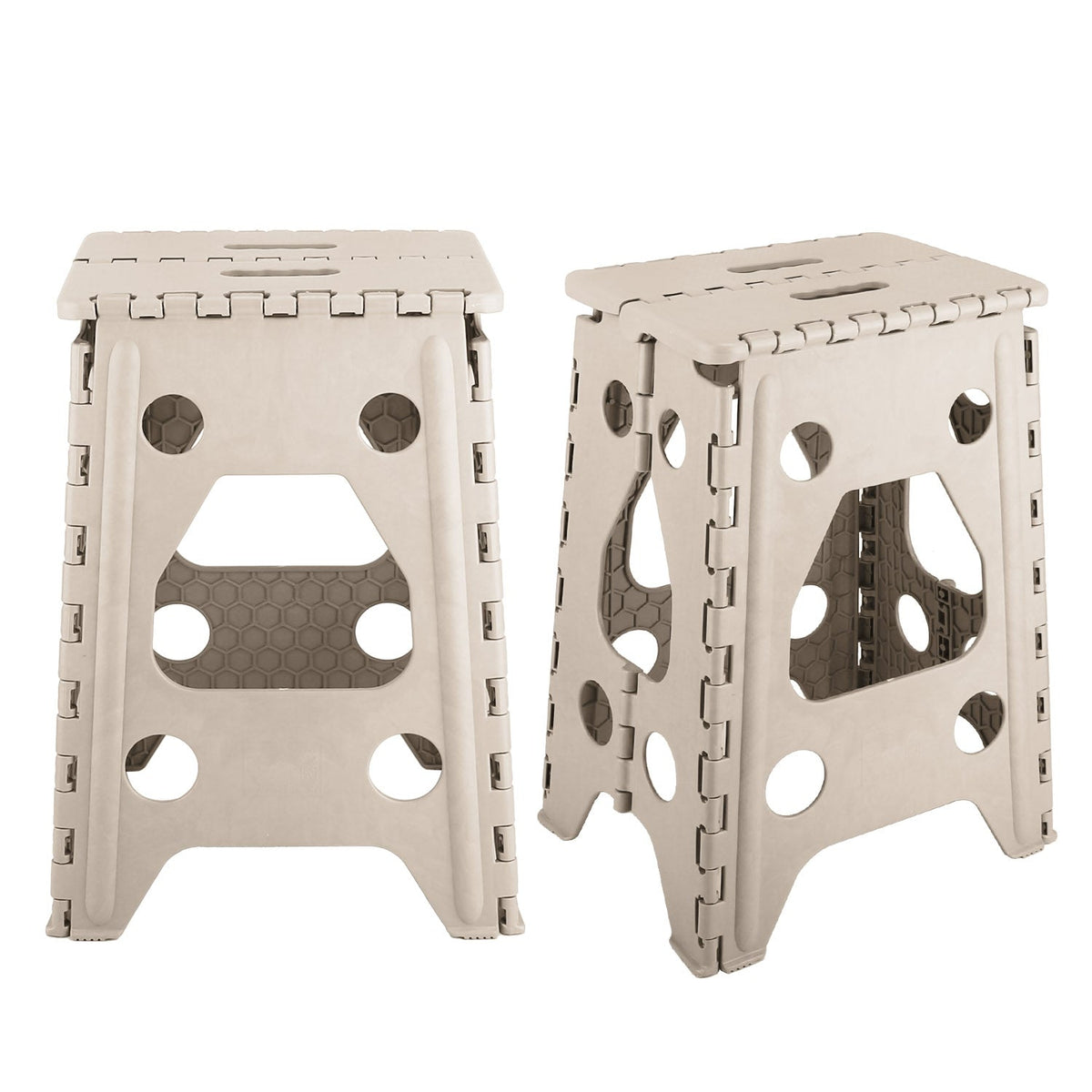 2 Pack 17.91In High Step Stool Folding Stepping Stool Lightweight Plastic Step Stool with Handle Non-slip for Kitchen Bathroom