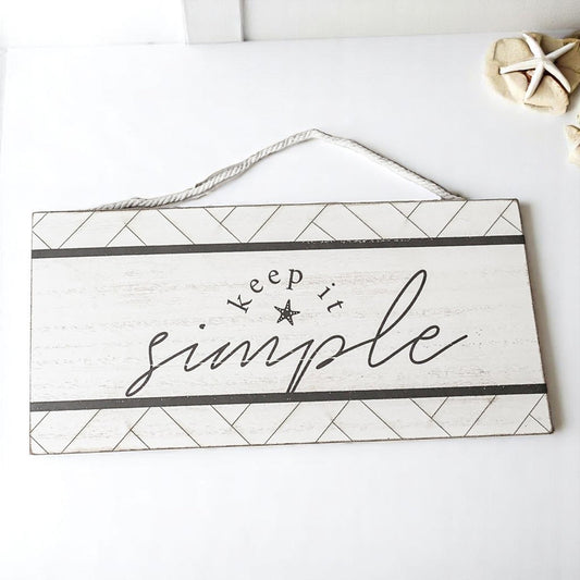 Keep It Simple Summer Sign 11x5 Wooden Beach Wall Decor Modern Coastal