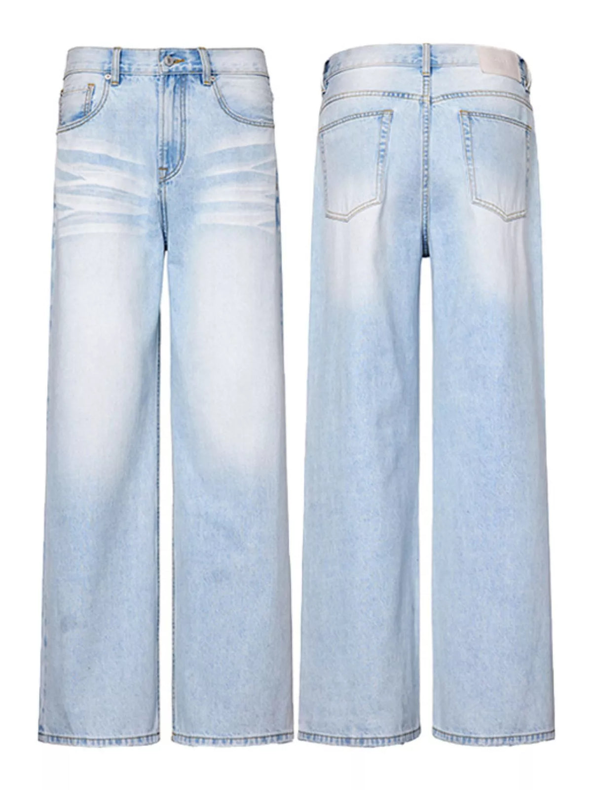Men's Wash Wide Leg Jeans