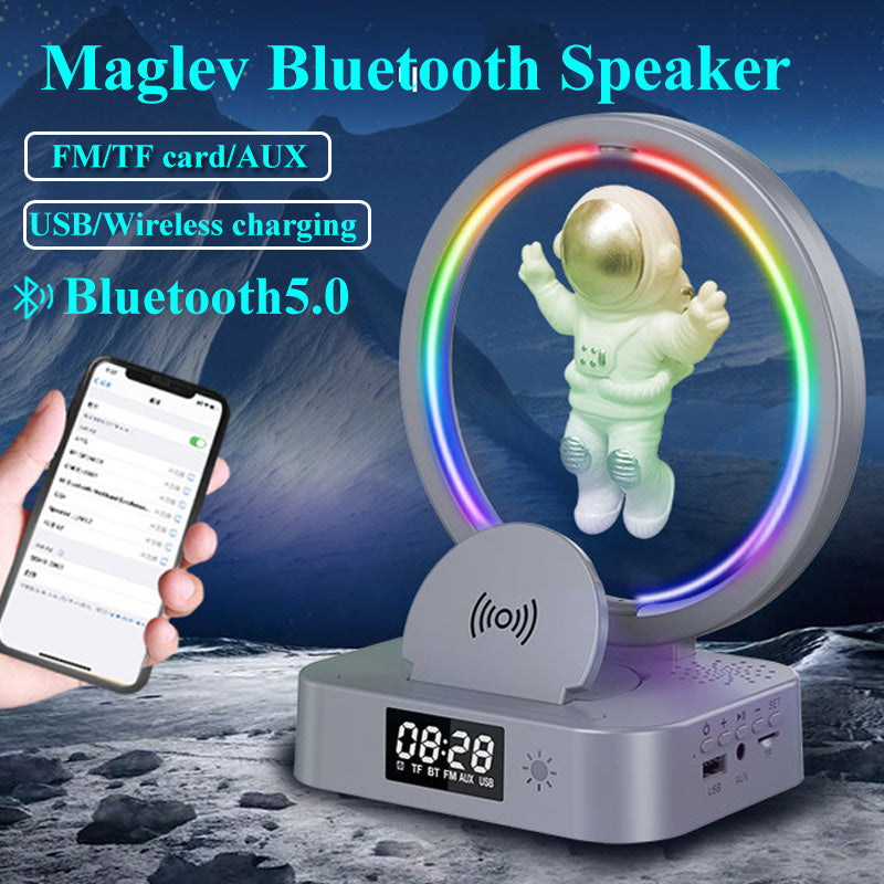 Altavoz Bluetooth de levitación magnética Astronauta Hogar RGB Mini Radio TWS Caja de sonido Subwoofer inalámbrico para exteriores TF AUX USB