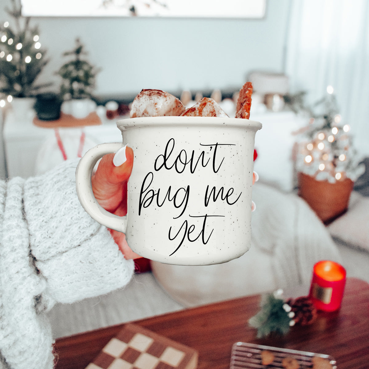 Don't Bug Me Yet 14.5oz Ceramic Coffee Mug Double Sided Morning Warning