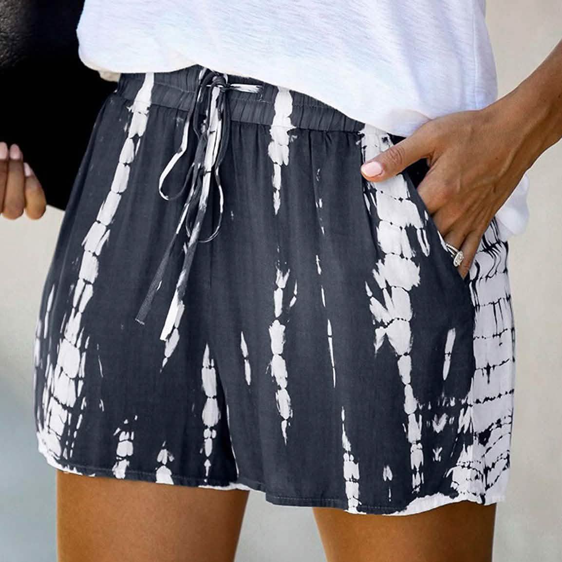 Pantalón Corto Casual Holgado para Mujer Doublju con Cintura Elástica Cómoda y Tirantes