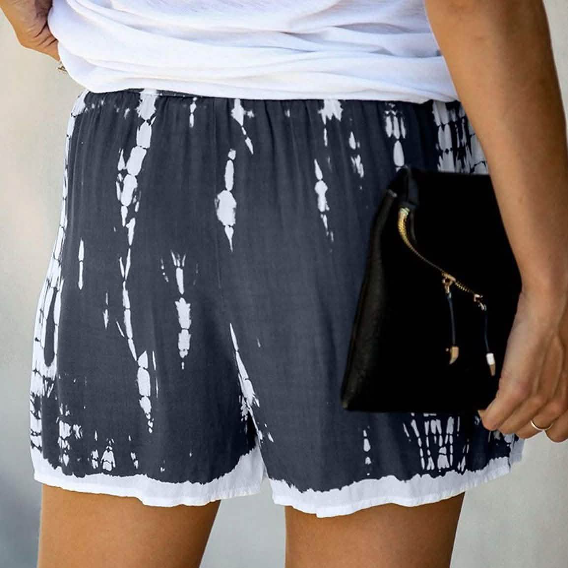 Pantalón Corto Casual Holgado para Mujer Doublju con Cintura Elástica Cómoda y Tirantes