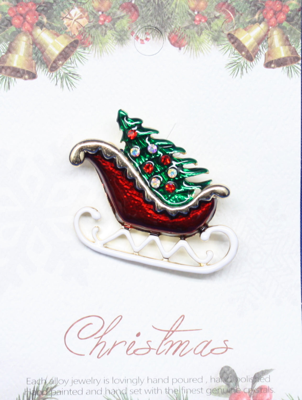 Enamel Finish Pin - Sleigh