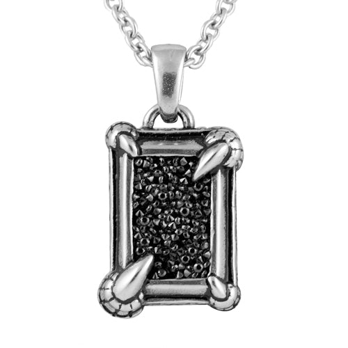 Dragon Claw Pendant Necklace With Black Cubic Zirconia