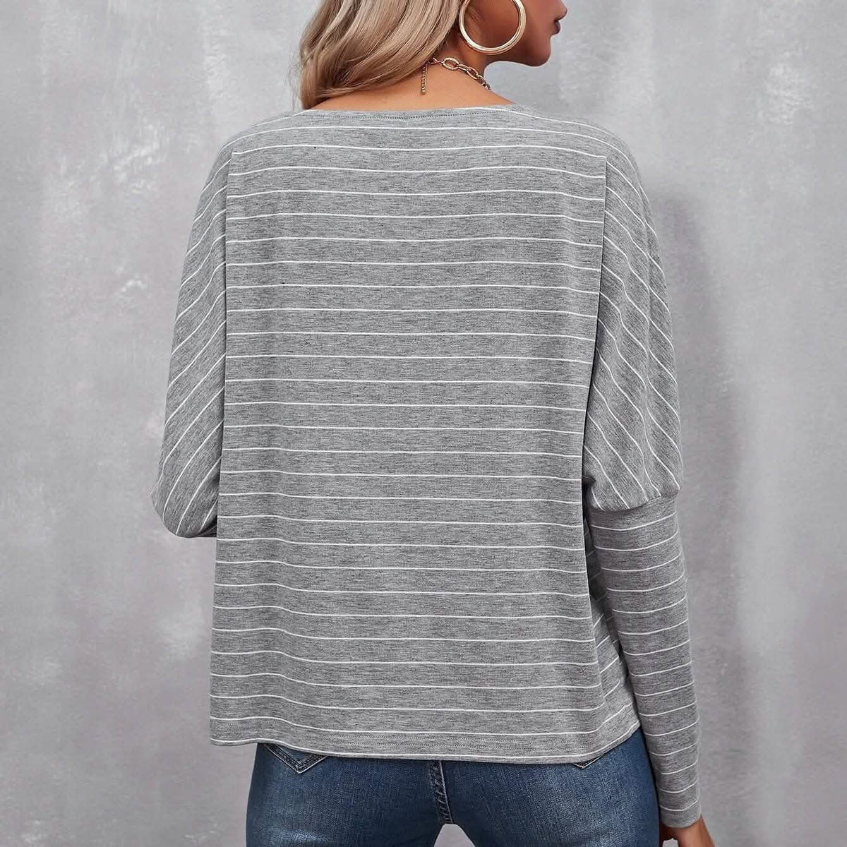 Drop Shoulder Striped Tee