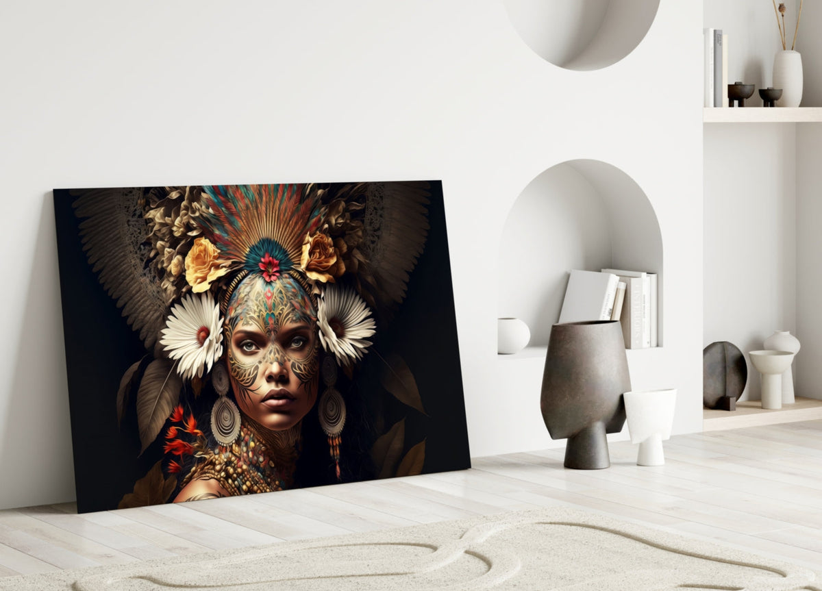 Queen of Flowers Glass Wall Art  || Designer Collection