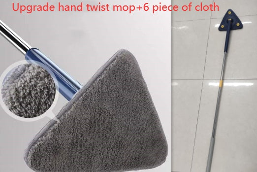 Fregona triangular extensible, giratoria 360°, ajustable, 110 cm, para limpiar bañeras, azulejos, suelos y paredes, fregona de limpieza profunda.