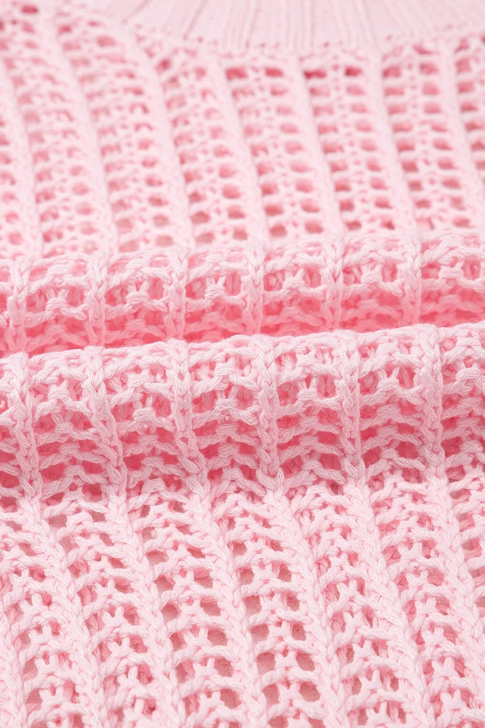 Hollow-out Crochet Side Tied Short Sleeve Knit Cover Up