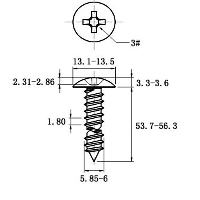 Stainless Steel Cross Big Head Self-tapping Screw Mushroom-shaped Haircut Round Head