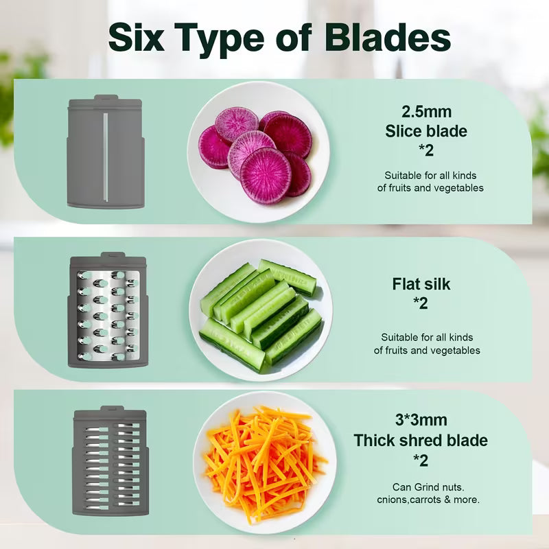 6-in-1 Electric Cheese Grater and Vegetable Slicer