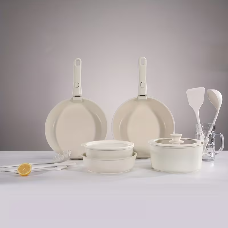 27-Piece Nonstick Cookware Set with Removable Handles