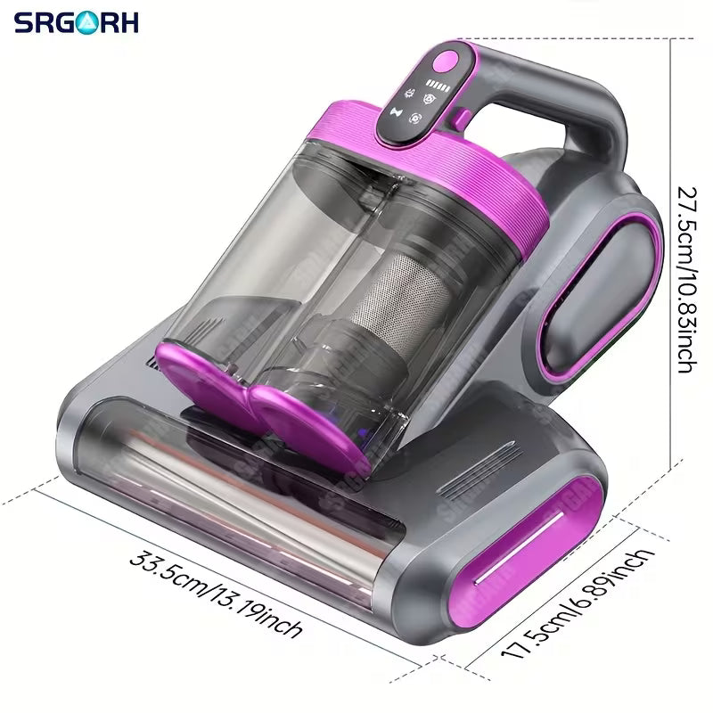 Cordless Mattress Vacuum Cleaner with UV Light and Double Cup